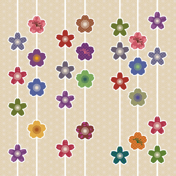 Japonský styl třešňový květ květinový vzor - Vektor, obrázek