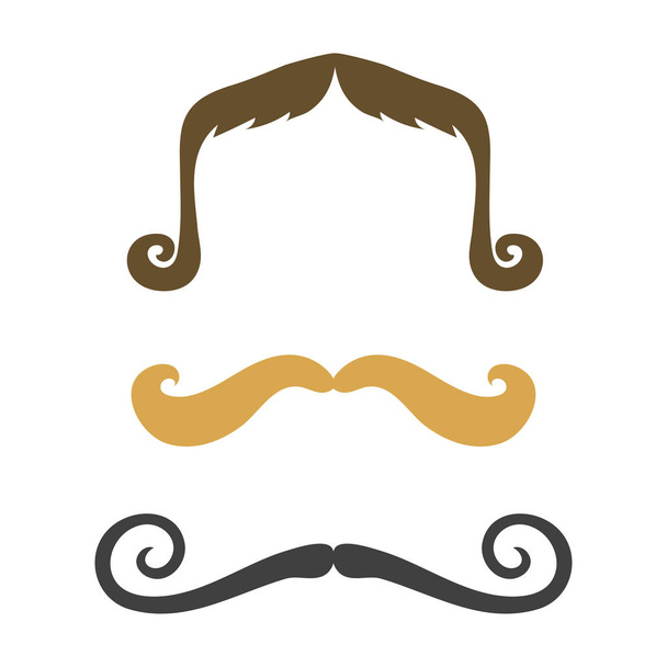 Silhouette vector mustache hair hipster curly collection beard barber and gentleman symbol fashion adult human facial gave vector illustration. - Vektor, obrázek