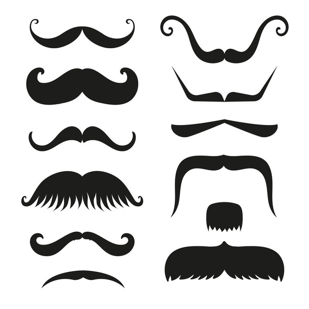 Silhouette vecteur noir blanc moustache cheveux hipster bouclé collection barbe barbier et gentleman symbole mode humain visage donné vecteur illustration
. - Vecteur, image