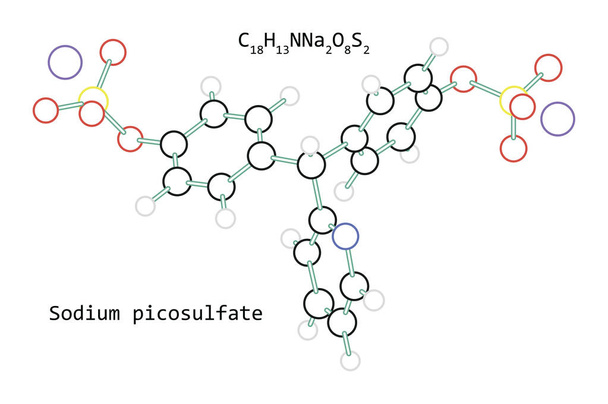 molekula pikosíran sodný C18h13nna2o8s2 - Vektor, obrázek
