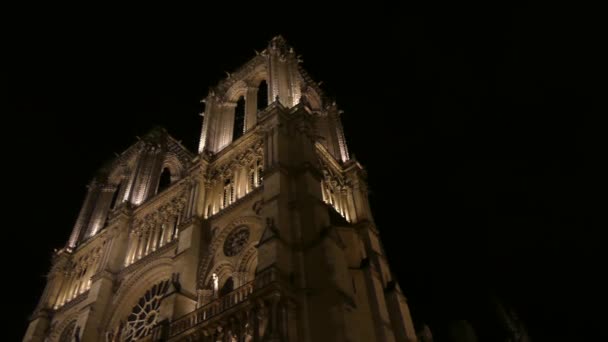 Night Notre Dame de Paris France - 映像、動画