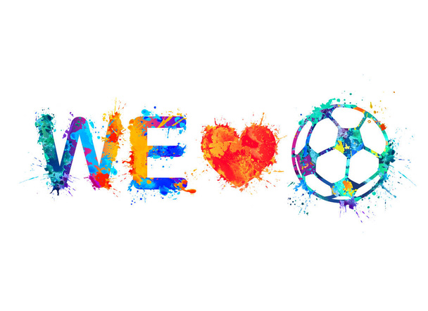 Nos encanta el fútbol (balón de fútbol
) - Vector, imagen