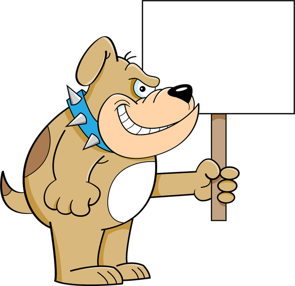 Bulldog houden een teken - Vector, afbeelding