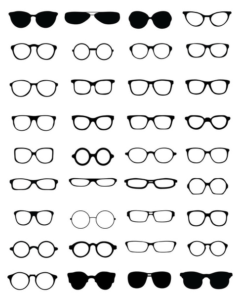 silhouettes of eyeglasses - Vector, Image