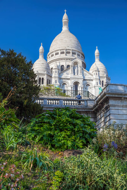 Catedral de Sacre Coeur famosa durante a primavera em Paris, França
 - Foto, Imagem