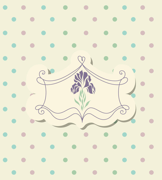 card for decoration album with purple iris - Vektori, kuva