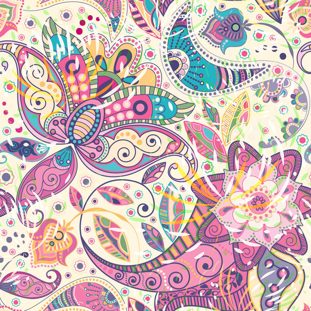 Light floral seamless pattern, ornamental wallpaper for cards, textile, web, wallpaper - ベクター画像