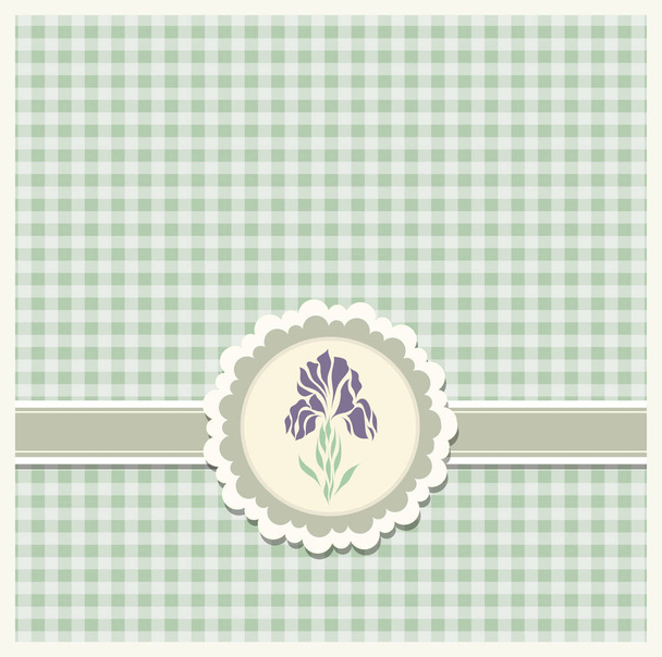 Romantický scrapbooking šablony s fialovým iris - Vektor, obrázek
