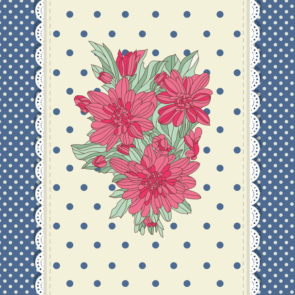 Scrapbooking floral vintage template - Vector, Image