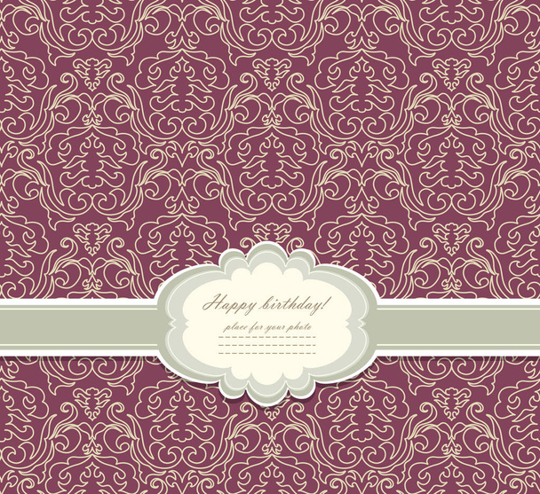 invitation card with lace background - ベクター画像