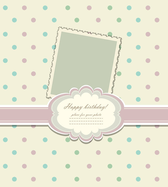 scrap booking template for with photo frame - Vektor, Bild