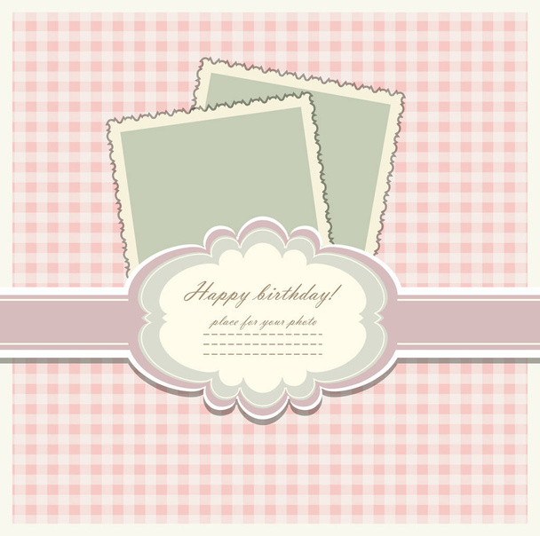 scrap booking template for with photo frames - Vector, Imagen