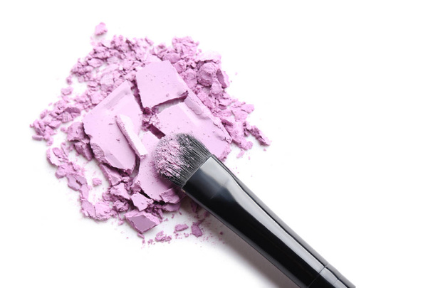 crushed makeup eyeshadow with brush  - Φωτογραφία, εικόνα