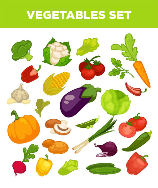Vegetables icons set - Вектор,изображение