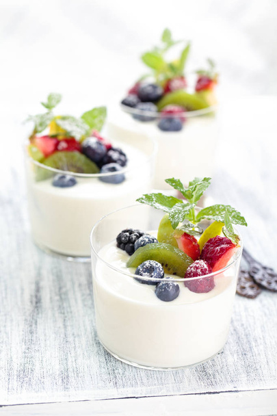 Yogurt with berries. - Фото, зображення
