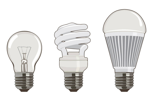 Light bulbs set - Vector, Image