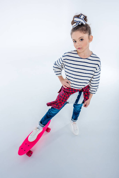 little girl with skateboard - Photo, Image