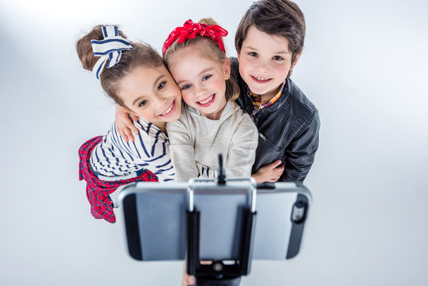 children making selfie - Foto, Imagem