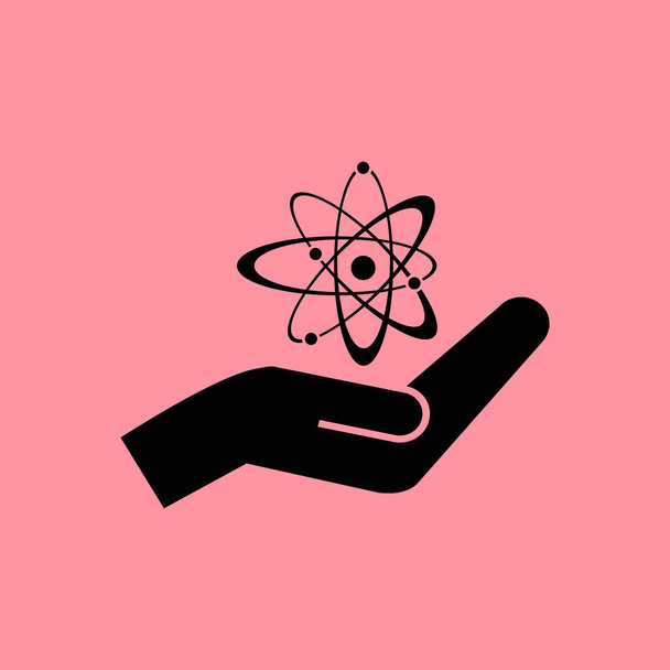 atomo in mano semplice icona
 - Vettoriali, immagini