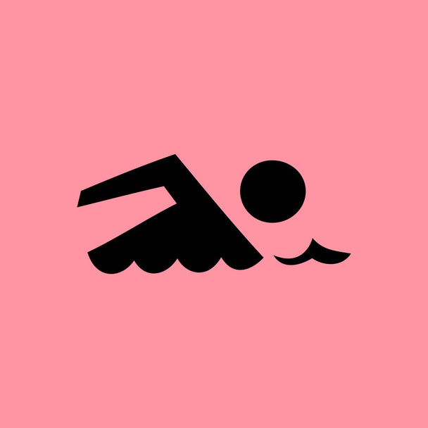 hombre nadador icono simple
 - Vector, Imagen