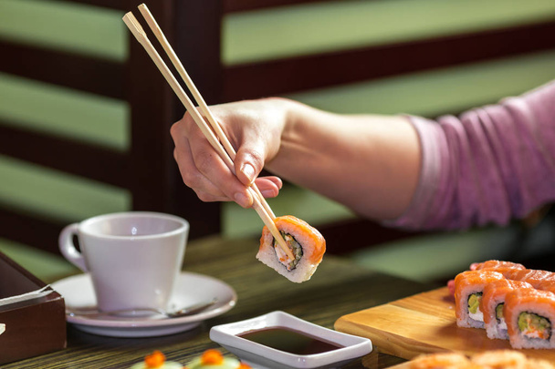 Sushi rolls on the table - Foto, Imagen