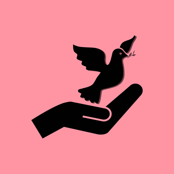 colombe dans la main icône simple
 - Vecteur, image