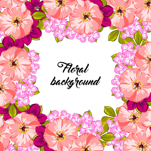 Floral invitation card - Vetor, Imagem