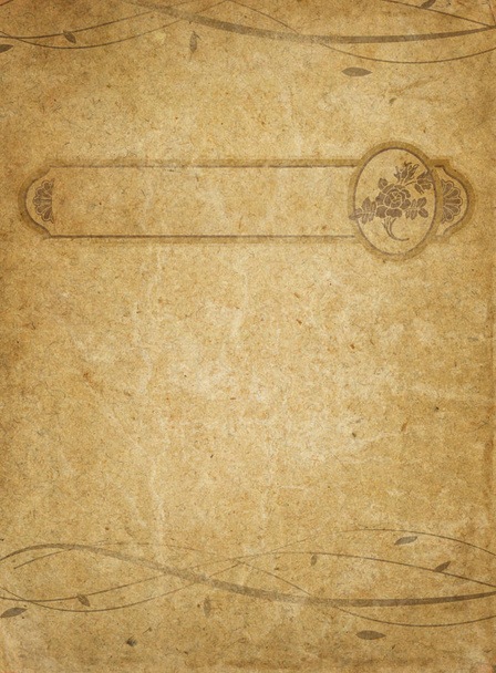Old stained paper texture with vintage borders. - Photo, Image