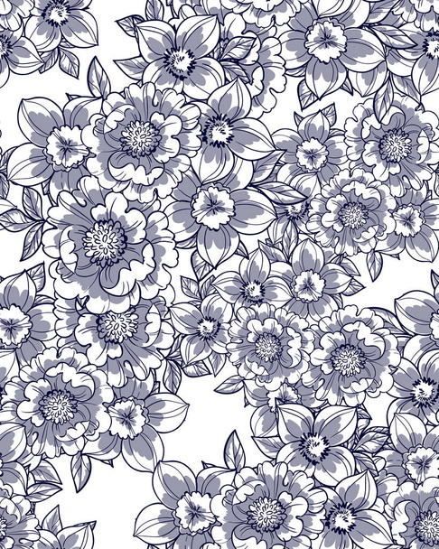 χωρίς ραφή μοτίβο λουλουδιών - Διάνυσμα, εικόνα