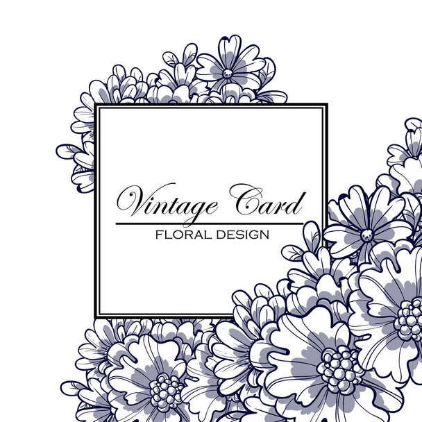 Vintage floral invitation card - Wektor, obraz