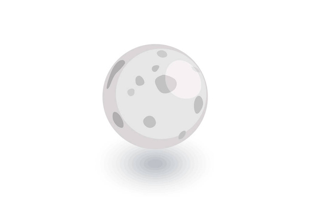 Full Moon, satellite isometric flat icon. 3d vector - Vector, Image