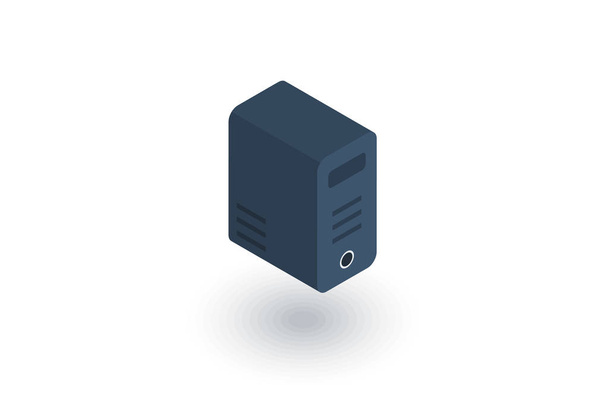 computer system unit, bloc isometric flat icon. 3d vector - Vector, Image