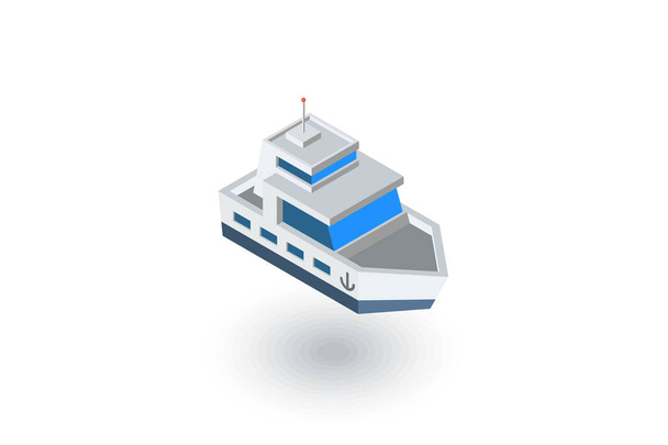 Yacht boat isometric flat icon. 3d vector - Vector, Image
