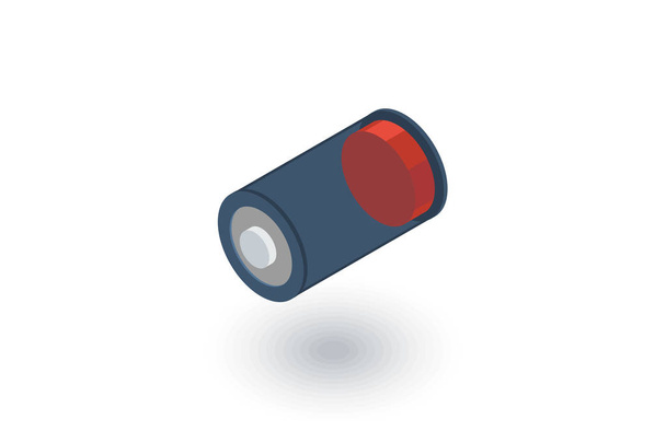 low battery, charge isometric flat icon. 3d vector - Vector, Image