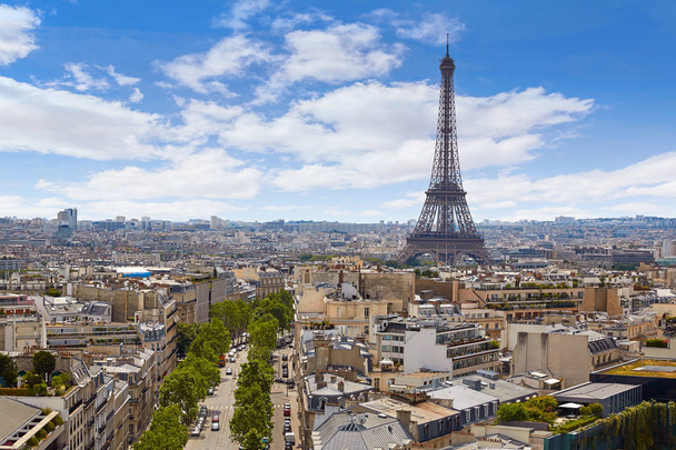 Paris Eiffel tower ands kyline εναέρια Γαλλία - Φωτογραφία, εικόνα