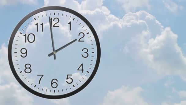 ρολόι με την πάροδο του χρόνου σύννεφα - Πλάνα, βίντεο