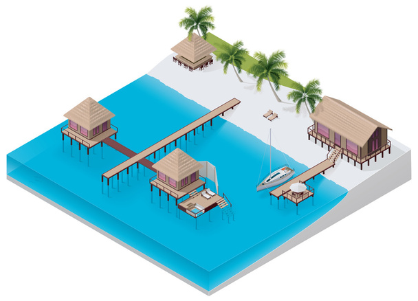 Vector isométrico tropical resort
 - Vector, Imagen