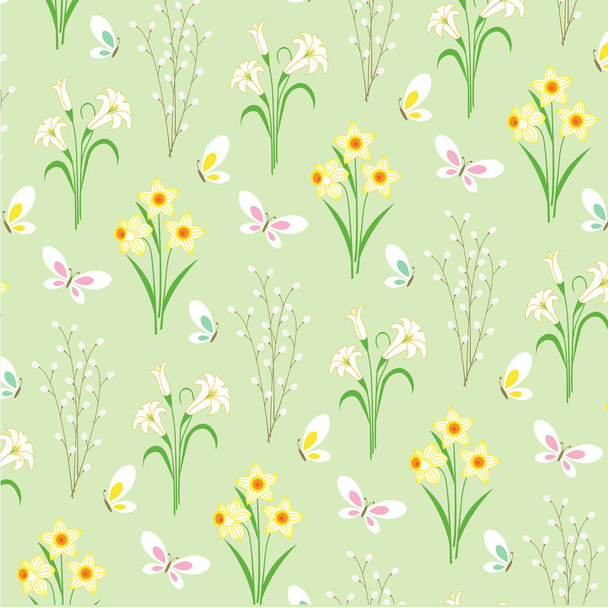 Easter flowers background - Vector, Imagen