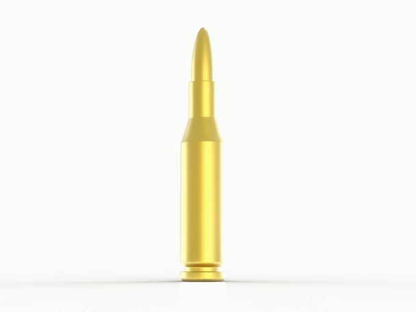 Balle de fusil d'or simple sur blanc
 - Photo, image