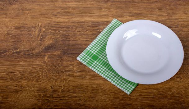 Empty plate and towel  - Photo, image