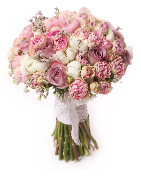 Ramo de boda con rosal, Ranunculus asiaticus
 - Foto, imagen