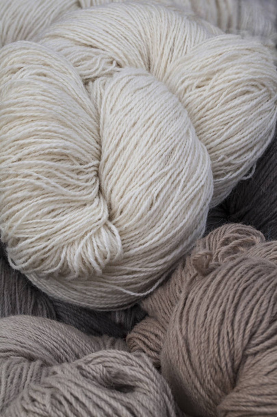 Handmade wool yarn  - Fotoğraf, Görsel
