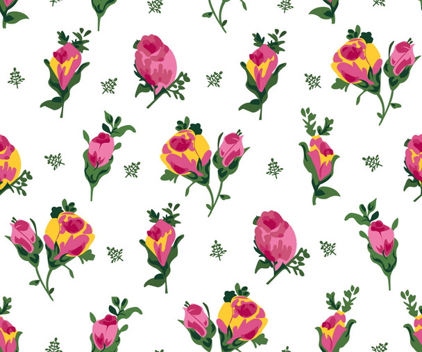 Vector illustration of pink and yellow roses - Vettoriali, immagini