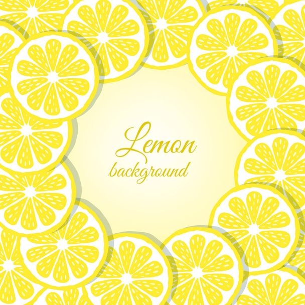 Slices of lemon background - Vector, Imagen