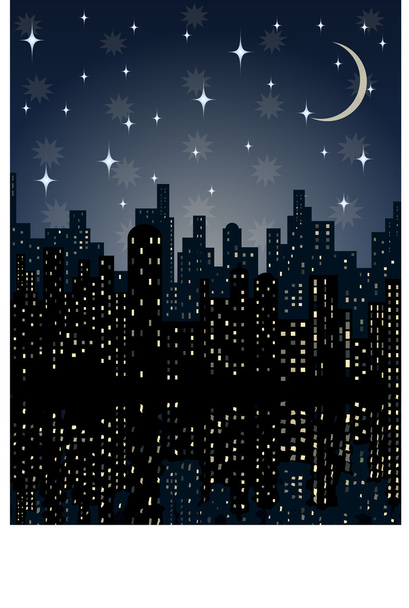 City at night - Vector, Image