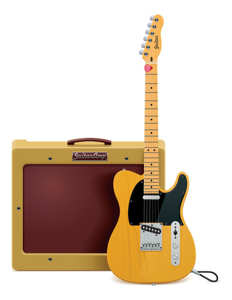 Vector guitar and amp icon - Vector, Image