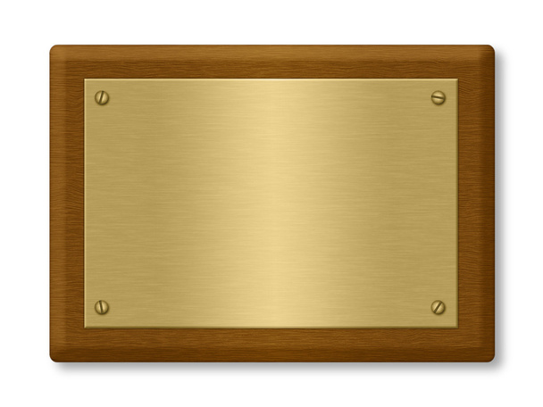 Placa de oro y madera
 - Foto, Imagen