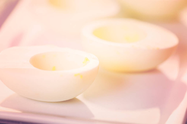 Deviled eggson plate - Photo, image