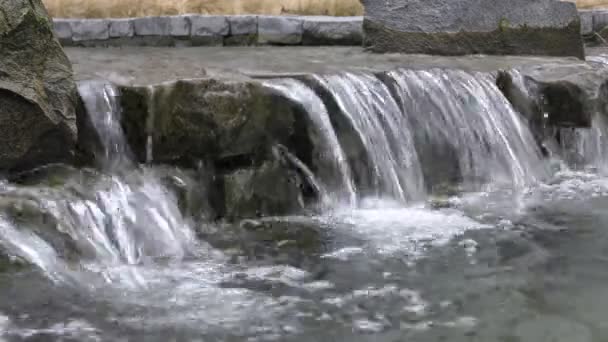 City Park. The flow of water over the rocks. - Footage, Video