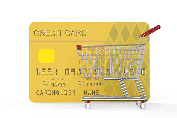 Koszyk z karty kredytowej - Zdjęcie, obraz